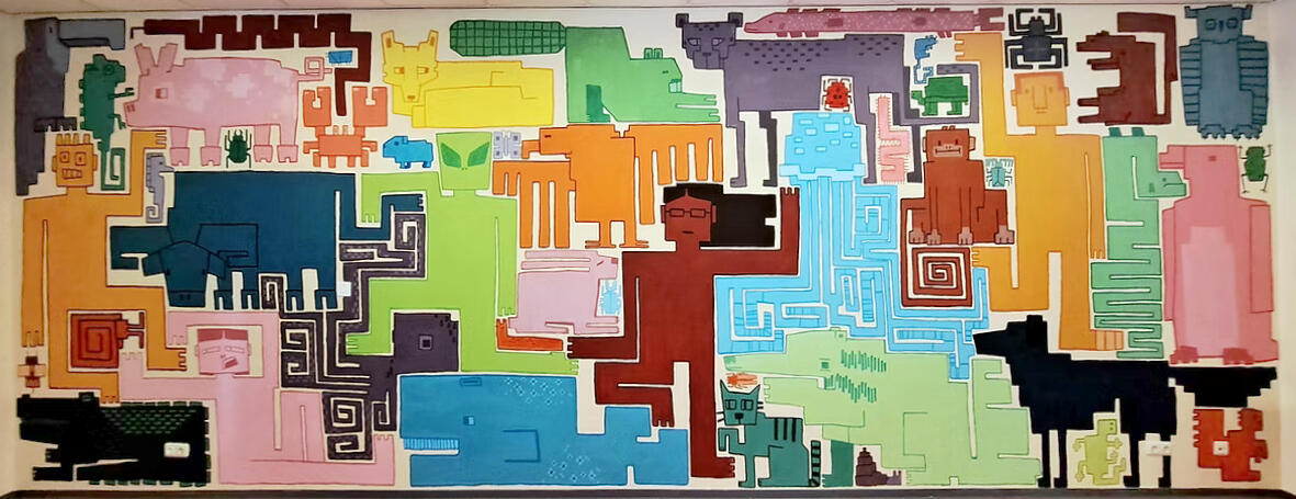 Summer 2024 - Mural at a school (designed and painted)